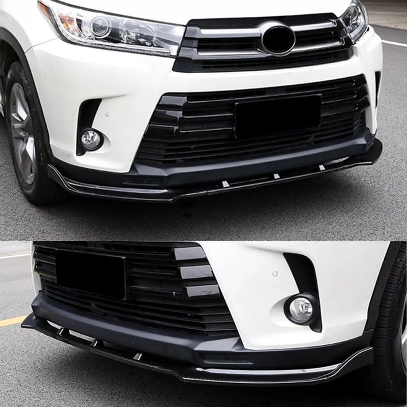 MUTUSAISI Gloss Black Front Bumper Lip Spoiler Splitter Fit For Toyota Highlander SE/LE/XLE/Hybrid/Limited 2017 2018 2019 Air Dam Chin Body Kit Accessories - Image 2